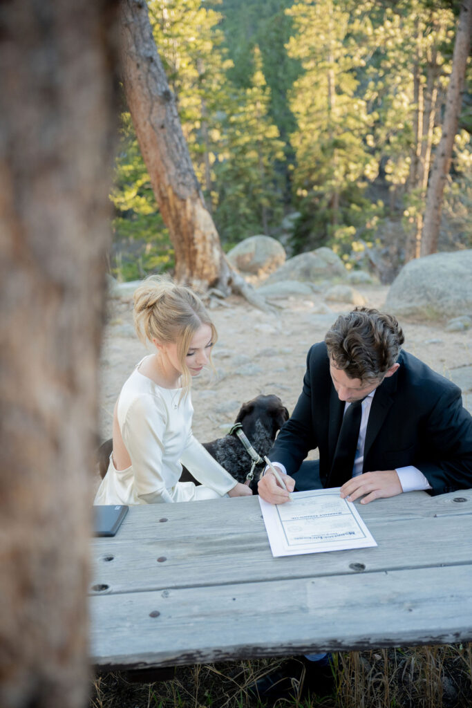 Signing the marriage license