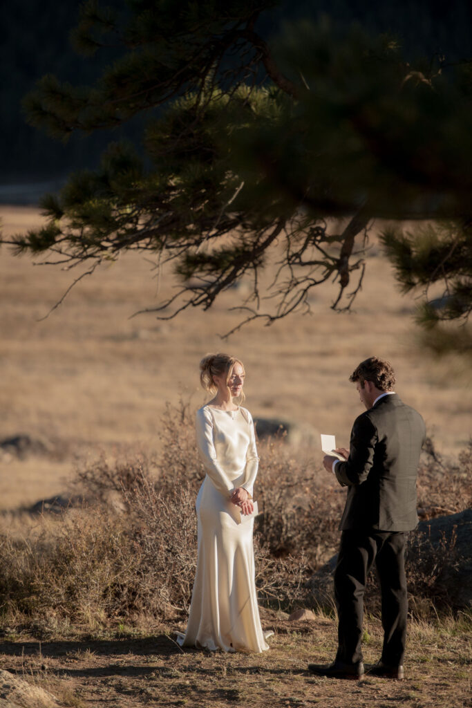 Cody reading his vows