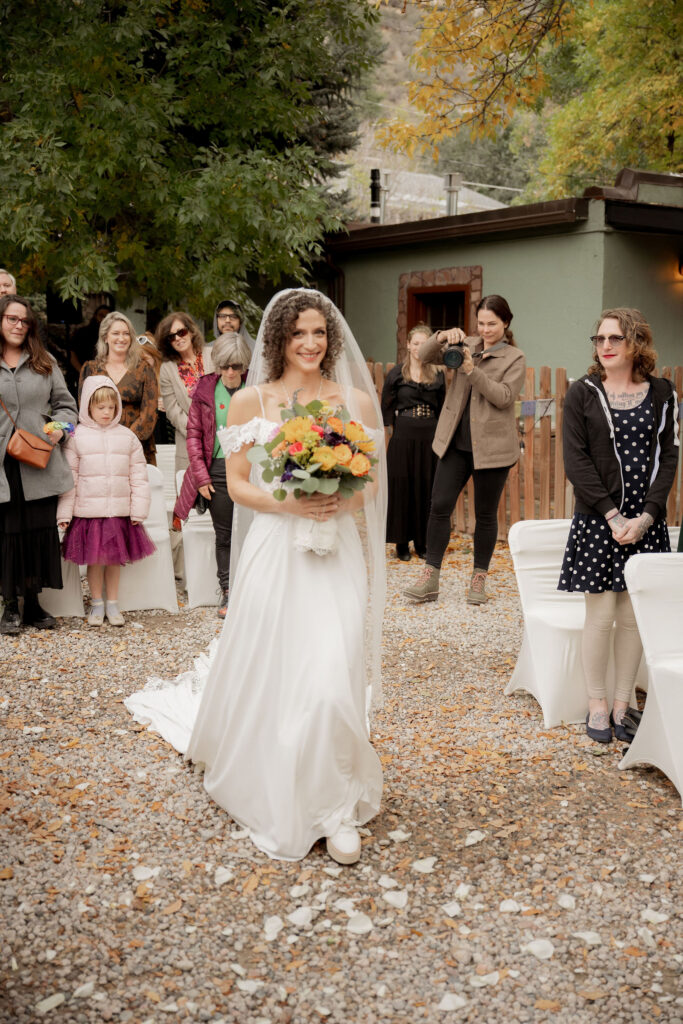 Bride walked down the aisle