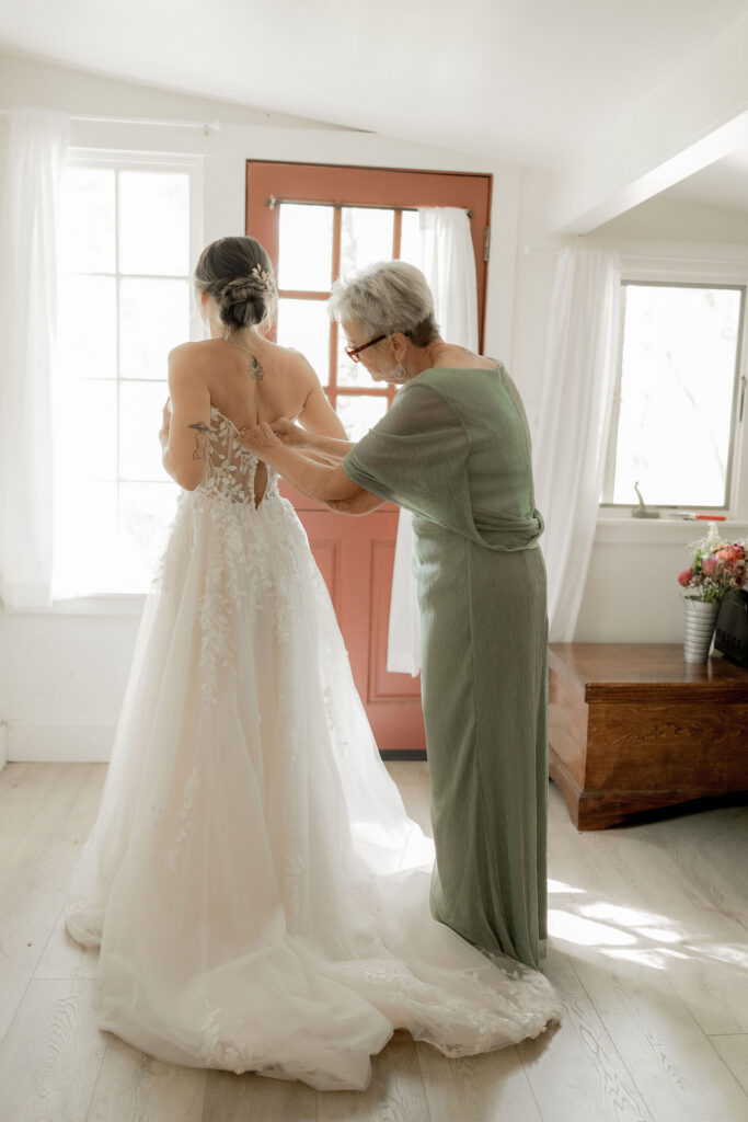 Bride with her mother