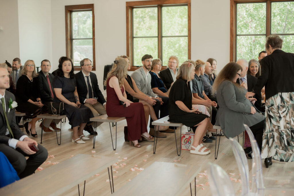 Guests gathered quietly 