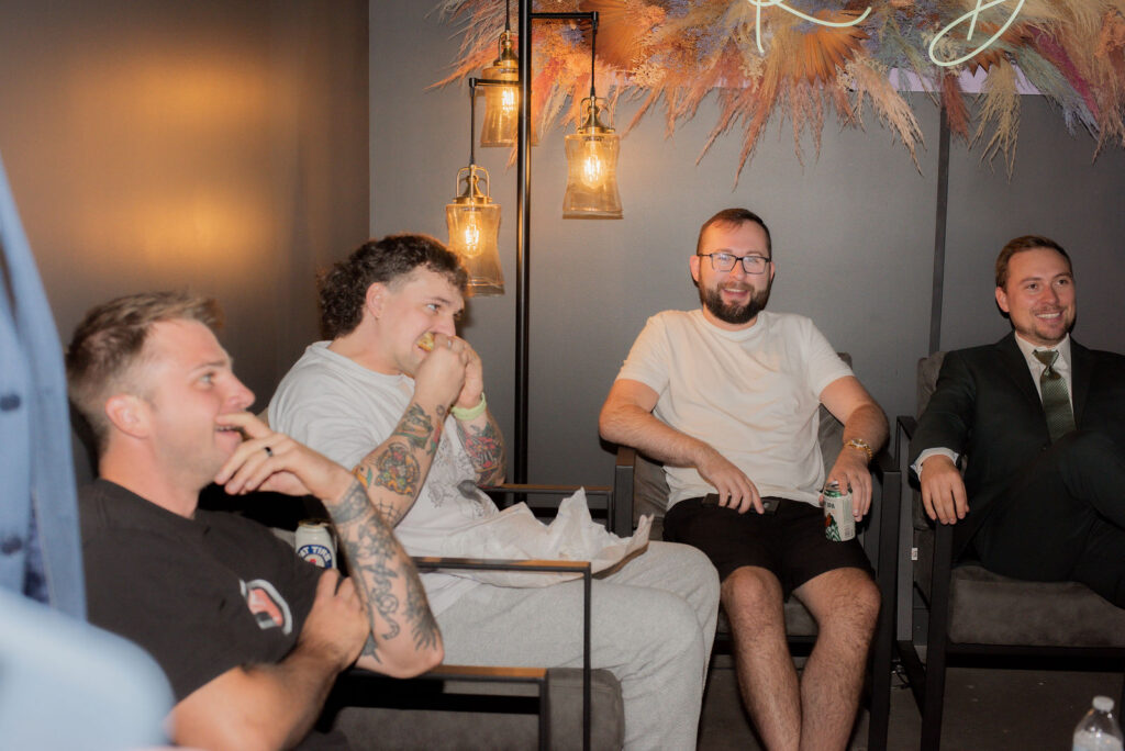 Ryan prepared with his groomsmen