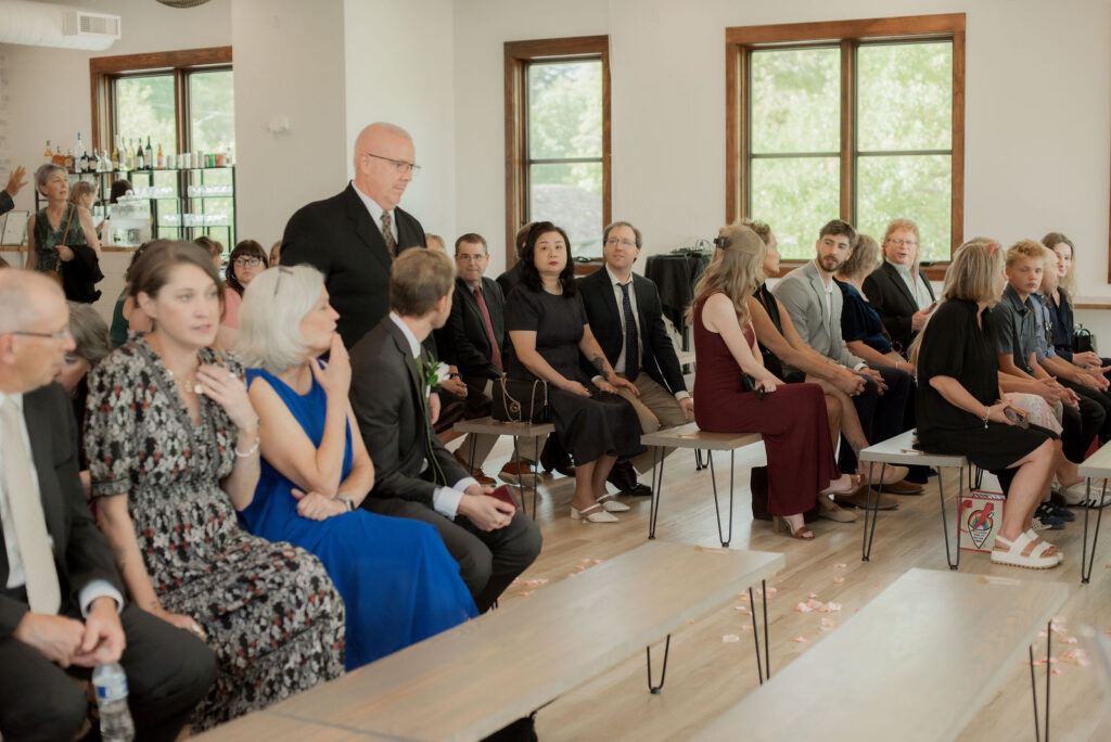 wedding party entered the room